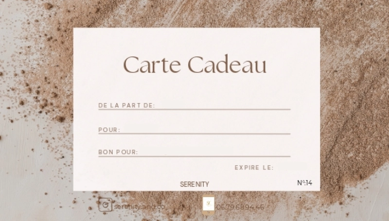 La carte cadeau proposée par Serenity