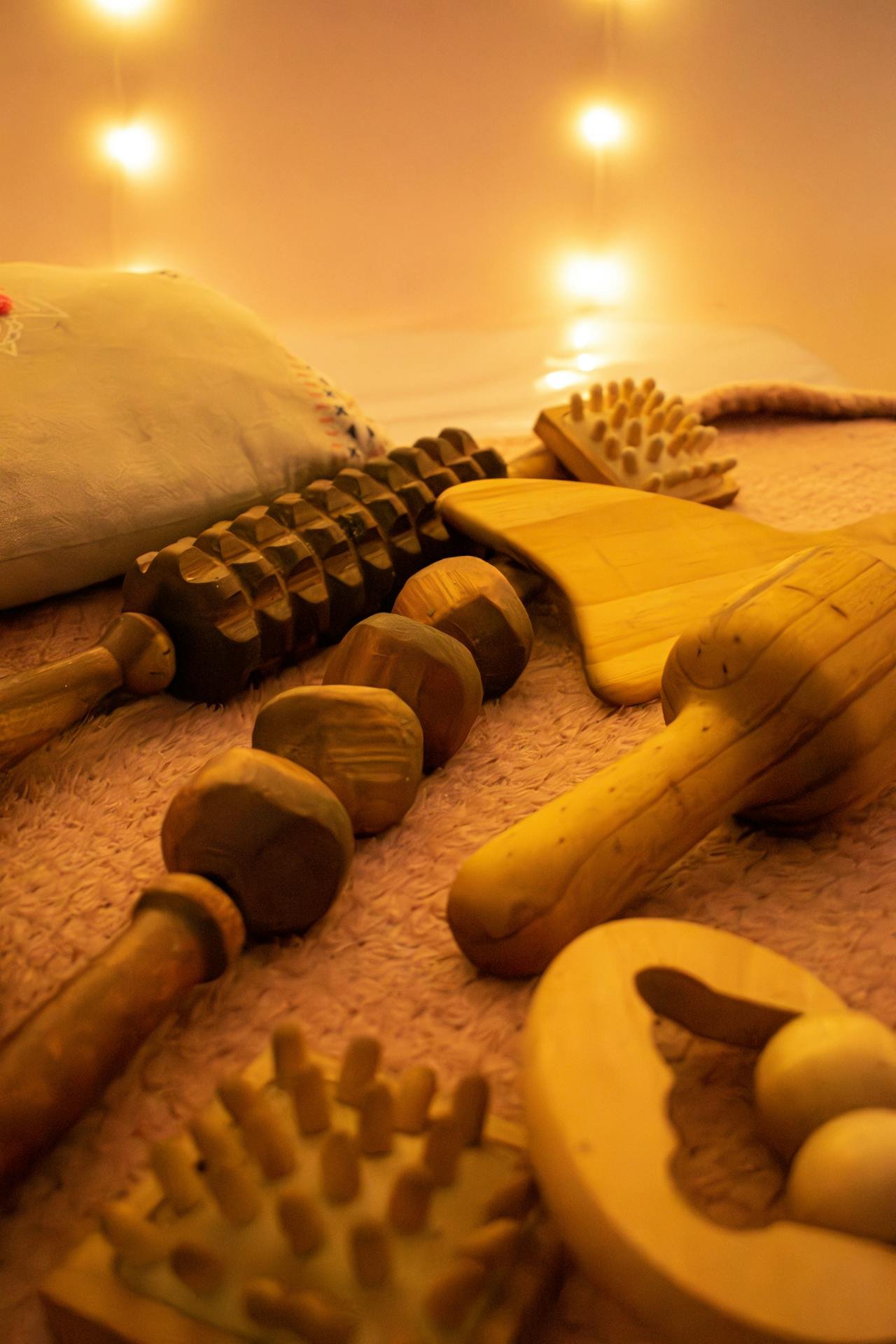 Massage madérothérapie aux outils en bois
